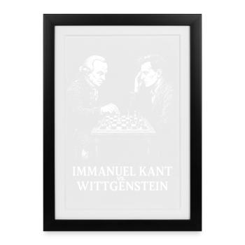 Kant vs Wittgenstein Chess Duel - Framed poster (27 × 37 cm) - black - Front