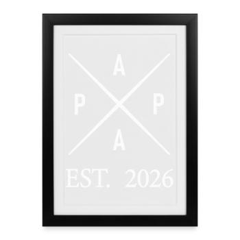 Papa Est. 2026 - Framed poster (27 × 37 cm) - black - Front
