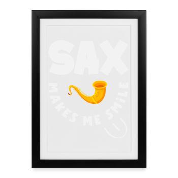 Saxophone - Framed poster (27 × 37 cm) - black - Front