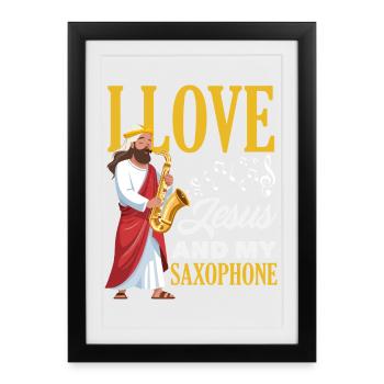 Saxophone - Affiche encadrée (27 × 37 cm) - noir - Devant