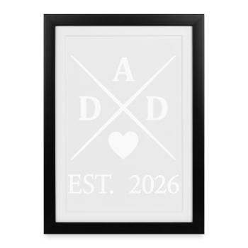 Dad Heart EST 2026 - Affiche encadrée (27 × 37 cm) - noir - Devant