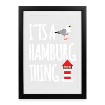 Hamburg Port Saying - Framed poster (27 × 37 cm) - black - Front