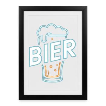 Bier - Cool Beer Logo - Affiche encadrée (27 × 37 cm) - noir - Devant
