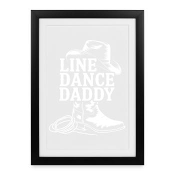 Cowboy Line Dance Daddy Motif - Framed poster (27 × 37 cm) - black - Front