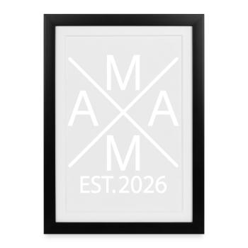 Mom 2026 Proud Mom Est. 2026 Mother's Day Gift - Framed poster (27 × 37 cm) - black - Front