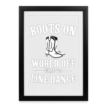 Bottes sur - Du monde hors Tome à la danse de ligne - Affiche encadrée (27 × 37 cm) - noir - Devant