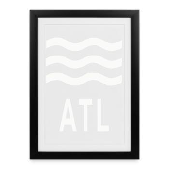 ATL Waves Graphic Tee - Affiche encadrée (27 × 37 cm) - noir - Devant