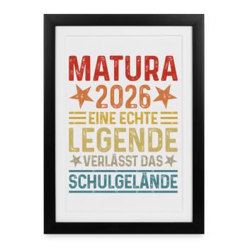 Matura 2026: A legend leaves the school grounds - Framed poster (27 × 37 cm) - black - Front