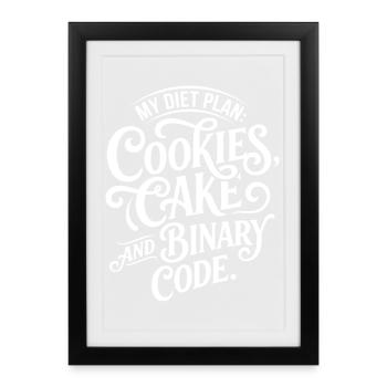Cookies Cake Binary Code Design - Framed poster (27 × 37 cm) - black - Front