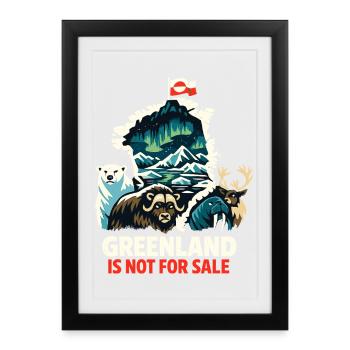 Greenland Flag Animals Polar Bear Gift - Framed poster (27 × 37 cm) - black - Front