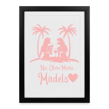 Never without my girls Palm Evening - Framed poster (27 × 37 cm) - black - Front