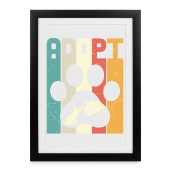Adoptez un chat - Affiche encadrée (27 × 37 cm) - noir - Devant