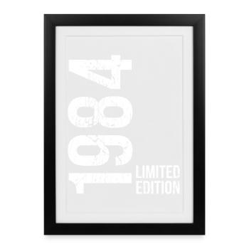 Chemise vintage 1984 pour le 42e anniversaire - Affiche encadrée (27 × 37 cm) - noir - Devant