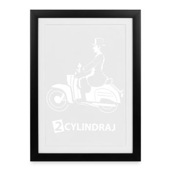 2 CYLINDRAJ - white - - Gerahmtes Poster (27 × 37 cm) - Schwarz - Vorne