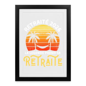 Retreat 2026 Man Humor Legend Retires - Framed poster (27 × 37 cm) - black - Front