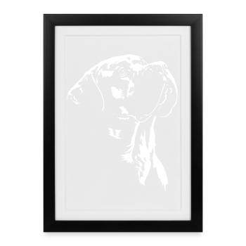 Silhouette de chien Boerboel Wilsigns - Affiche encadrée (27 × 37 cm) - noir - Devant