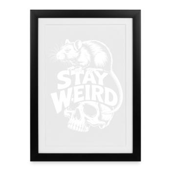 Reste Rat Crâne Bizarre - Affiche encadrée (27 × 37 cm) - noir - Devant
