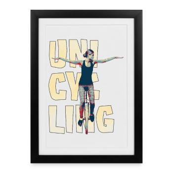 Unicycle | Unicycling Freestyle - Framed poster (27 × 37 cm) - black - Front