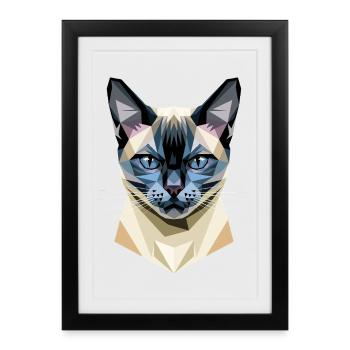 Siamese Cat Siamese Cat Siamese Cat Siamese Cats - Framed poster (27 × 37 cm) - black - Front