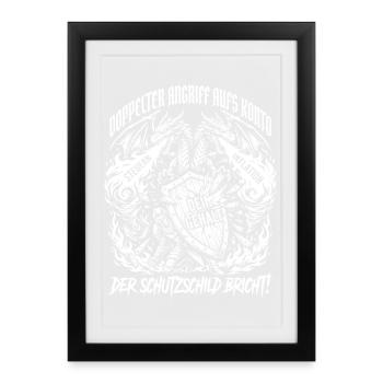 Double attack on the account - Framed poster (27 × 37 cm) - black - Front