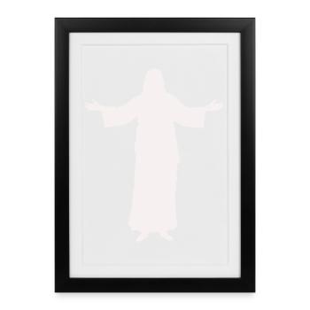 Jésus- - Affiche encadrée (27 × 37 cm) - noir - Devant