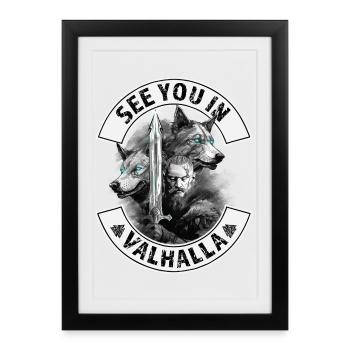 See you in Valhalla - Framed poster (27 × 37 cm) - black - Front