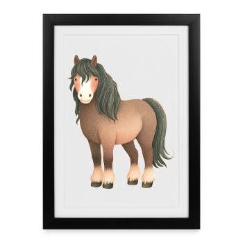 Cheval - Affiche encadrée (27 × 37 cm) - noir - Devant
