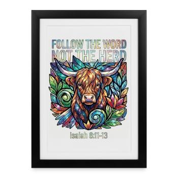 Follow The Word Not The Herd Christian - Framed poster (27 × 37 cm) - black - Front