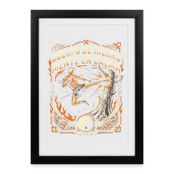 Artes Marciales Kickboxing - Gerahmtes Poster (27 × 37 cm) - Schwarz - Vorne