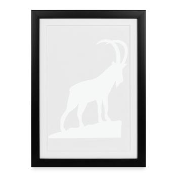 Alpine Bock Silhouette - Framed poster (27 × 37 cm) - black - Front