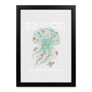 Plastique des profondeurs marines - Affiche encadrée (27 × 37 cm) - noir - Devant