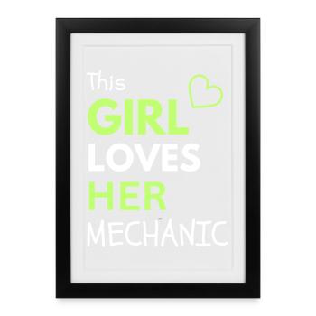 Cette fille adore son mécanicien - Affiche encadrée (27 × 37 cm) - noir - Devant