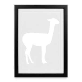 lama - Framed poster (27 × 37 cm) - black - Front