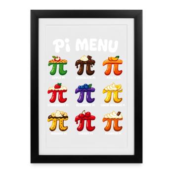 Pi Menu Math Pi Day Cake Design - Framed poster (27 × 37 cm) - black - Front