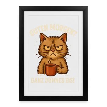 Nen Scheiss Muss Ich Katze - Gerahmtes Poster (27 × 37 cm) - Schwarz - Vorne