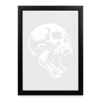 Screaming Skull - Framed poster (27 × 37 cm) - black - Front
