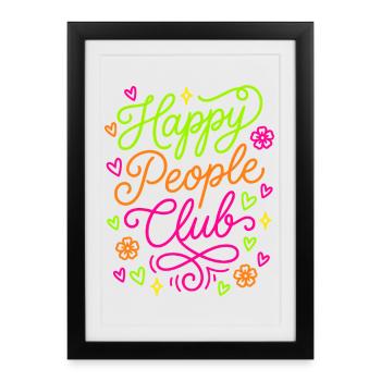 Club des Gens Heureux - Affiche encadrée (27 × 37 cm) - noir - Devant