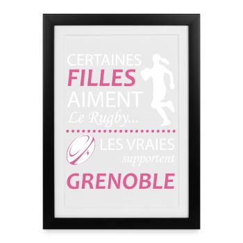 Certaines Filles Aiment Le Rugby Les Vraies Sup... - Affiche encadrée (27 × 37 cm) - noir - Devant
