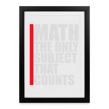 Math The Only Subject That Counts Nerd Mathe Logo - Framed poster (27 × 37 cm) - black - Front