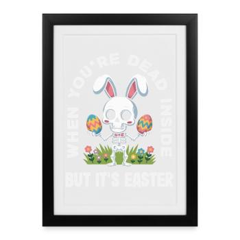 Happy Easter Sweet Easter Bunny Egg Hunt Easter Eggs - Framed poster (27 × 37 cm) - black - Front