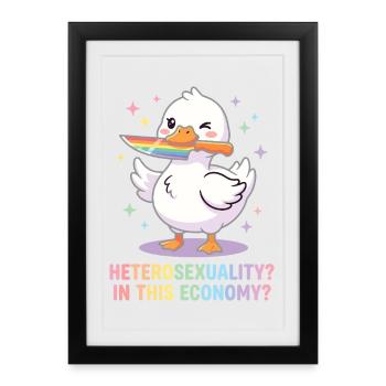Mois de la fierté LGBTQ - L’hétérosexualité dans cet Économe - Affiche encadrée (27 × 37 cm) - noir - Devant