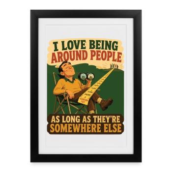 Parmi les personnes à distance de sécurité - Affiche encadrée (27 × 37 cm) - noir - Devant