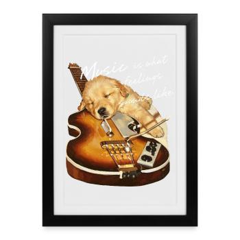 La musique est le son des émotions - Affiche encadrée (27 × 37 cm) - noir - Devant
