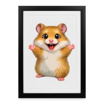 Golden hamster - Framed poster (27 × 37 cm) - black - Front