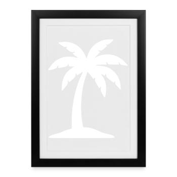 Cadeau de voyage en mer pour vacances d’été à la plage à Palm Tree - Affiche encadrée (27 × 37 cm) - noir - Devant