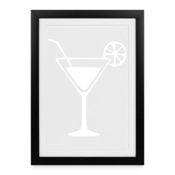 Cocktail Cocktail Glass Gift Bartender - Framed poster (27 × 37 cm) - black - Front