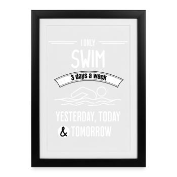 Funny Swim Quote - Framed poster (27 × 37 cm) - black - Front