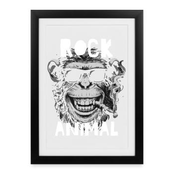 Chimp Rocker With Sunglasses - Framed poster (27 × 37 cm) - black - Front