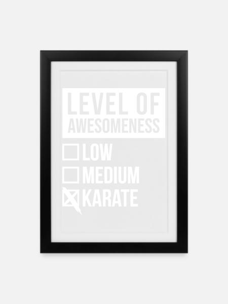Karate Karate Karate - Gerahmtes Poster (27 × 37 cm) - Schwarz