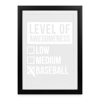 Baseball Baseball Baseball - Gerahmtes Poster (27 × 37 cm) - Schwarz - Vorne